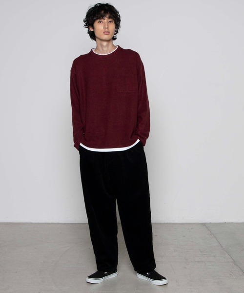 WEGO(ウィゴー)の「WEGO/コーデュロイワイドパンツ(スラックス・メンズ・ブラック/ブラウン/アイボリー/パープル系その他・MEDIUM/LARGE)」の11枚目の写真