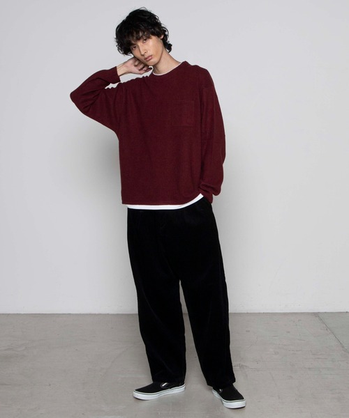 WEGO(ウィゴー)の「WEGO/コーデュロイワイドパンツ(スラックス・メンズ・ブラック/ブラウン/アイボリー/パープル系その他・MEDIUM/LARGE)」の9枚目の写真