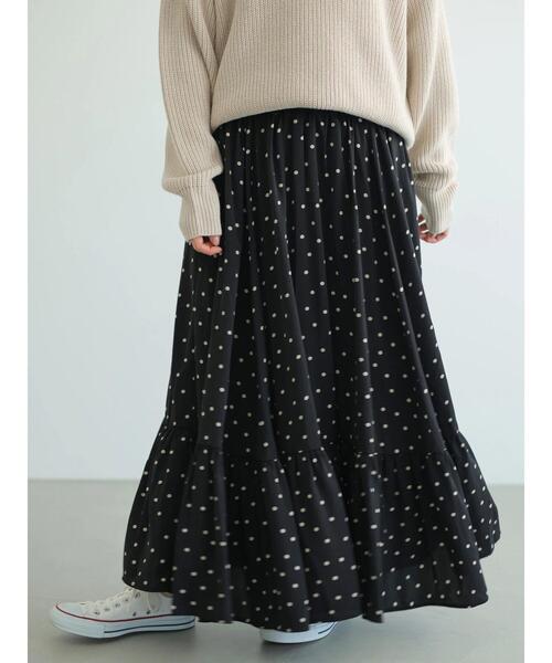 AMERICAN HOLIC（アメリカンホリック）の「フラウンスギャザーロングスカート（スカート・レディース・ドット/その他14・FREE）」の3枚目の写真