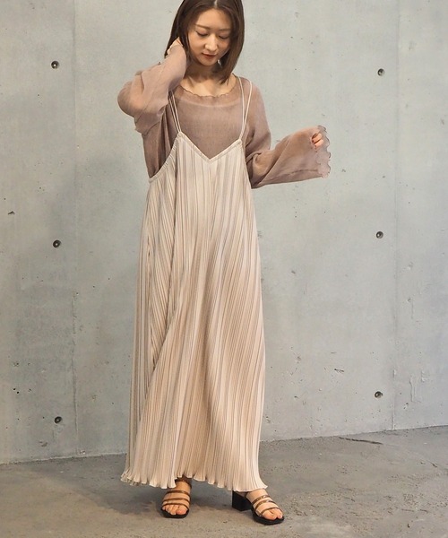 セール 21ss ランダムプリーツキャミワンピース ワンピース Tiptop ティップトップ のファッション通販 Zozotown