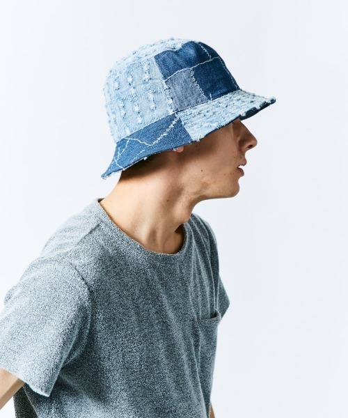 90sy2k OLDカンゴール 再構築 デニム インディゴ ハット 希少 美品 KANGOL DENIM MASHUP BUCKET カンゴール デニムバケットハット