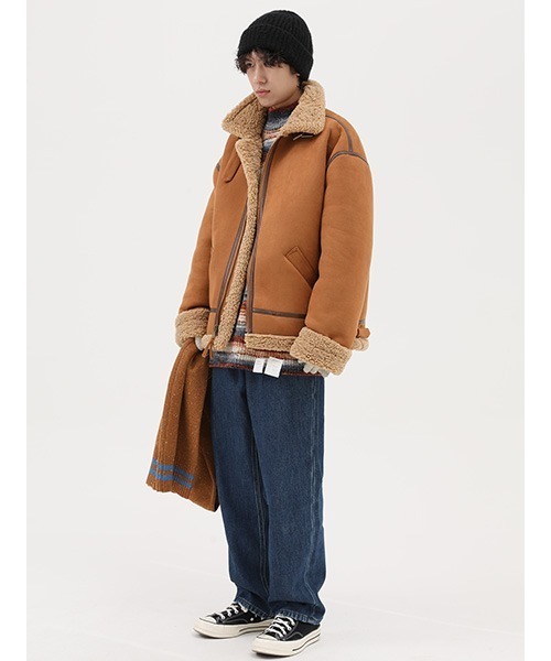 MASONPRINCE（メイソンプリンス）の「【MASONPRINCE】Belted collar mouton JKT WT0260（ムートンコート・メンズ・ブラウン・M/S/L/XS）」の6枚目の写真