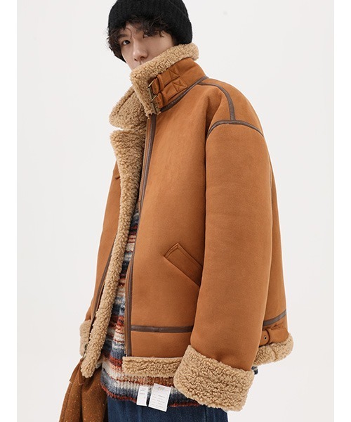 MASONPRINCE（メイソンプリンス）の「【MASONPRINCE】Belted collar mouton JKT WT0260（ムートンコート・メンズ・ブラウン・M/S/L/XS）」の7枚目の写真