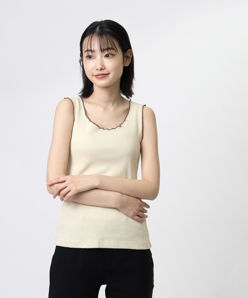 FRUIT OF THE LOOM(フルーツオブザルーム)の「∴【 FRUIT OF THE LOOM / フルーツオブザルーム 】 リブインナータンクトップ 21SS-OR-FTL-CS9076・・(タンクトップ・レディース・ホワイト/ベージュ/ブラウン・SMALL/MEDIUM)」の6枚目の写真