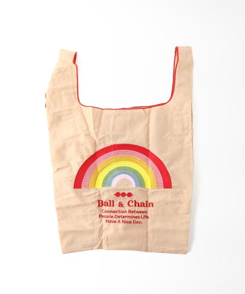 SLOBE IENA（スローブイエナ）の「【BALL&CHAIN/ボール アンド チェーン】 レインボーエコバッグ（エコバッグ/サブバッグ・レディース・ホワイト/ベージュ・FREE）」の2枚目の写真