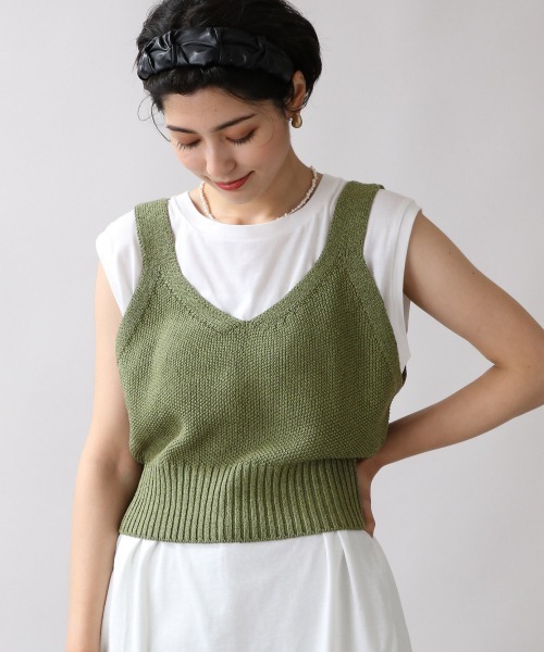 RAGEBLUE（レイジブルー）の「綿麻ザックリビスチェ/932621（ベスト・レディース・ブラック/カーキ/ブラウン・FREE）」の3枚目の写真