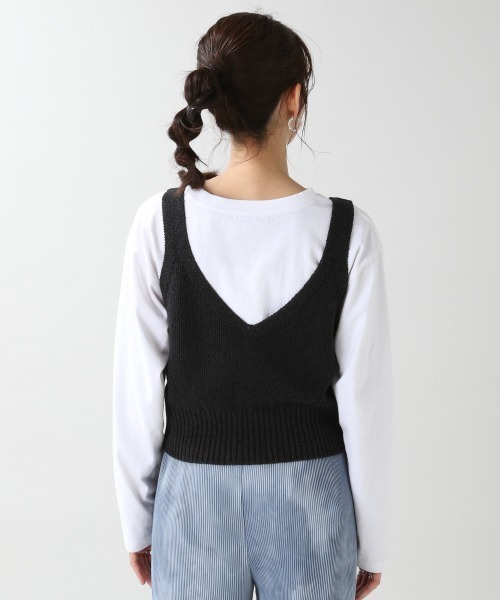 RAGEBLUE（レイジブルー）の「綿麻ザックリビスチェ/932621（ベスト・レディース・ブラック/カーキ/ブラウン・FREE）」の4枚目の写真