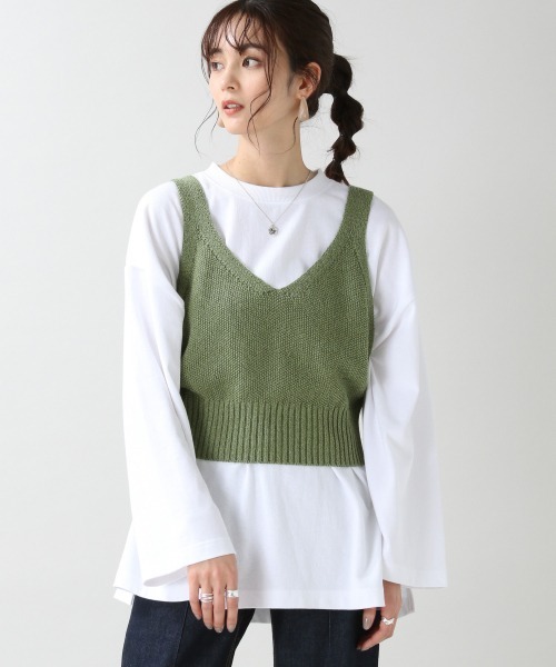 RAGEBLUE（レイジブルー）の「綿麻ザックリビスチェ/932621（ベスト・レディース・ブラック/カーキ/ブラウン・FREE）」の13枚目の写真