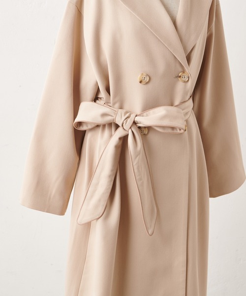 Cherie chuu(シェリーチュウ)の「【Cherie chuu】パイピングベルトトレンチコート(トレンチコート・レディース・ベージュ/モカ/チェック・FREE)」の9枚目の写真