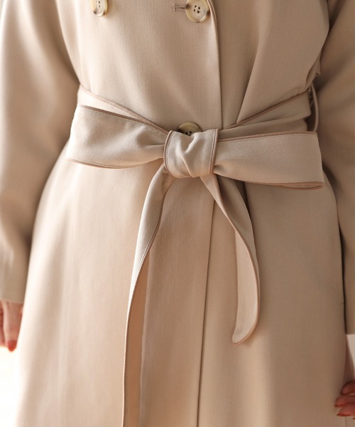 Cherie chuu(シェリーチュウ)の「【Cherie chuu】パイピングベルトトレンチコート(トレンチコート・レディース・ベージュ/モカ/チェック・FREE)」の14枚目の写真