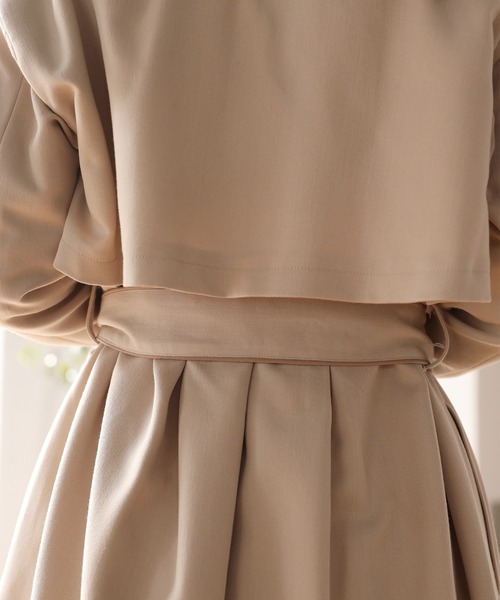 Cherie chuu(シェリーチュウ)の「【Cherie chuu】パイピングベルトトレンチコート(トレンチコート・レディース・ベージュ/モカ/チェック・FREE)」の8枚目の写真