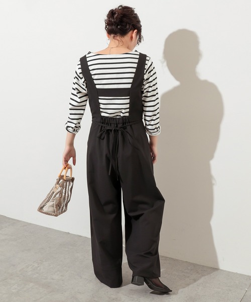 natural couture（ナチュラルクチュール）の「ちょっとモードな大人のサロペ　Sサイズ（サロペット/オーバーオール・レディース・ブラック/ライトベージュ/グレイッシュベージュ・FREE）」の4枚目の写真