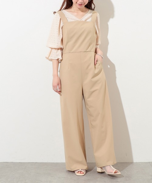 natural couture（ナチュラルクチュール）の「ちょっとモードな大人のサロペ　Sサイズ（サロペット/オーバーオール・レディース・ブラック/ライトベージュ/グレイッシュベージュ・FREE）」の13枚目の写真