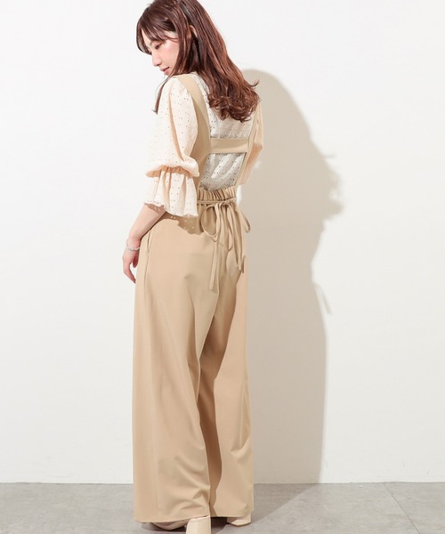 natural couture（ナチュラルクチュール）の「ちょっとモードな大人のサロペ　Sサイズ（サロペット/オーバーオール・レディース・ブラック/ライトベージュ/グレイッシュベージュ・FREE）」の12枚目の写真