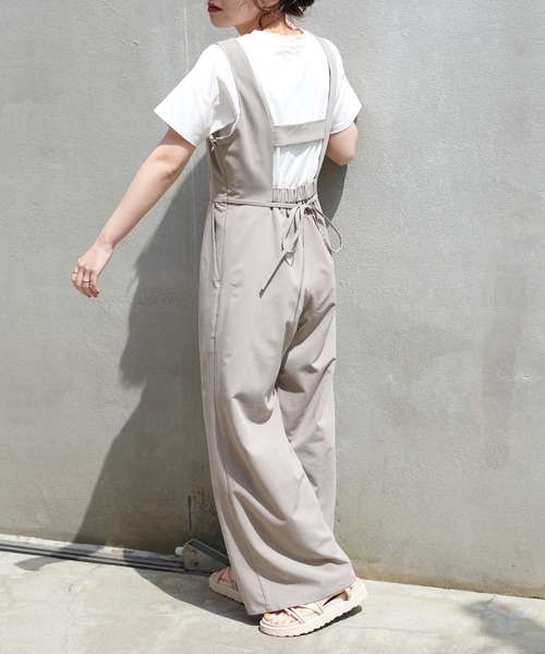 natural couture（ナチュラルクチュール）の「ちょっとモードな大人のサロペ　Sサイズ（サロペット/オーバーオール・レディース・ブラック/ライトベージュ/グレイッシュベージュ・FREE）」の22枚目の写真