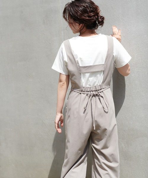 natural couture（ナチュラルクチュール）の「ちょっとモードな大人のサロペ　Sサイズ（サロペット/オーバーオール・レディース・ブラック/ライトベージュ/グレイッシュベージュ・FREE）」の20枚目の写真