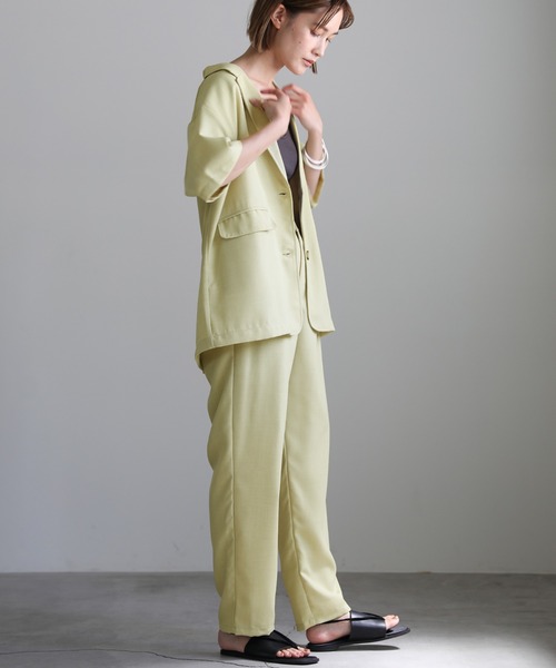 select MOCA(セレクトモカ)の「リネンライクジャケットセットアップ(その他トップス・レディース・ベージュ/ライトグリーン/モカ・FREE)」の7枚目の写真