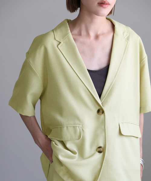 select MOCA(セレクトモカ)の「リネンライクジャケットセットアップ(その他トップス・レディース・ベージュ/ライトグリーン/モカ・FREE)」の8枚目の写真