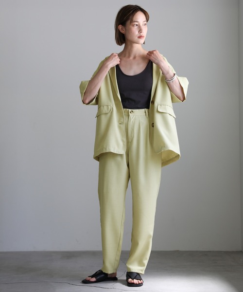 select MOCA(セレクトモカ)の「リネンライクジャケットセットアップ(その他トップス・レディース・ベージュ/ライトグリーン/モカ・FREE)」の4枚目の写真