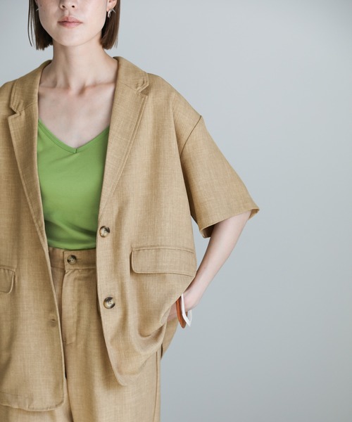 select MOCA(セレクトモカ)の「リネンライクジャケットセットアップ(その他トップス・レディース・ベージュ/ライトグリーン/モカ・FREE)」の16枚目の写真
