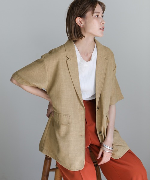 select MOCA(セレクトモカ)の「リネンライクジャケットセットアップ(その他トップス・レディース・ベージュ/ライトグリーン/モカ・FREE)」の21枚目の写真