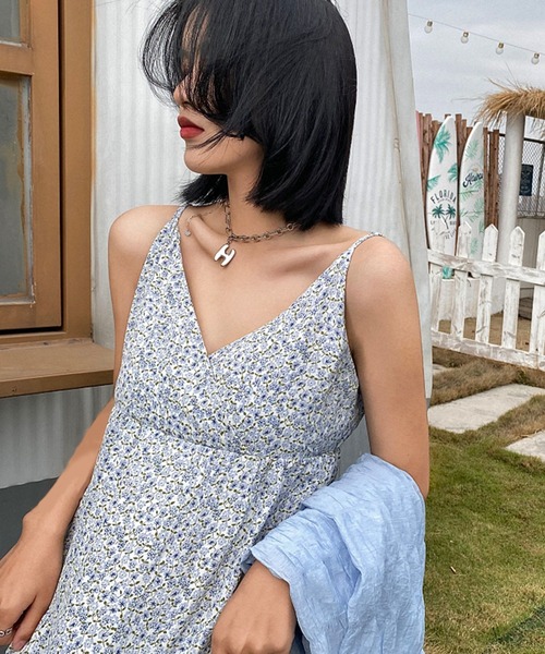 Jewelobe（ジュエローブ）の「花柄ティアードセットアップワンピース（ワンピース・レディース・パープル/ピンク/ブルー・FREE）」の7枚目の写真