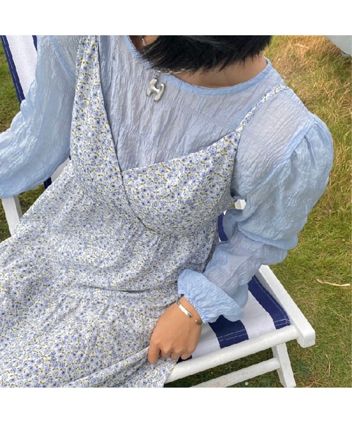 Jewelobe（ジュエローブ）の「花柄ティアードセットアップワンピース（ワンピース・レディース・パープル/ピンク/ブルー・FREE）」の14枚目の写真