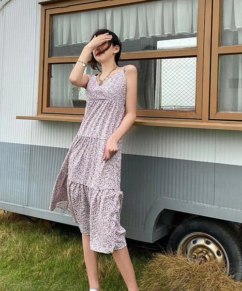Jewelobe（ジュエローブ）の「花柄ティアードセットアップワンピース（ワンピース・レディース・パープル/ピンク/ブルー・FREE）」の18枚目の写真