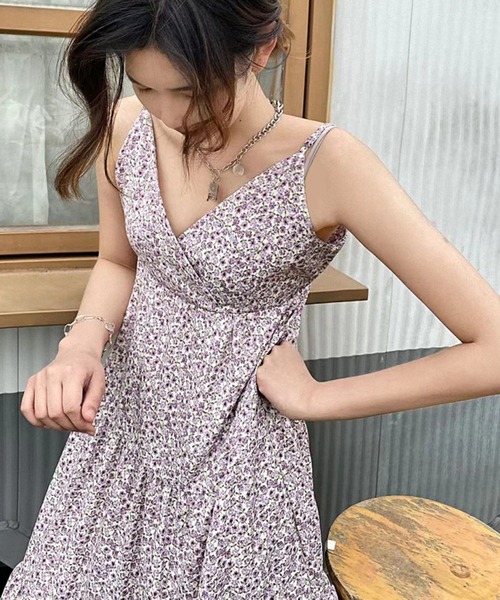 Jewelobe（ジュエローブ）の「花柄ティアードセットアップワンピース（ワンピース・レディース・パープル/ピンク/ブルー・FREE）」の12枚目の写真