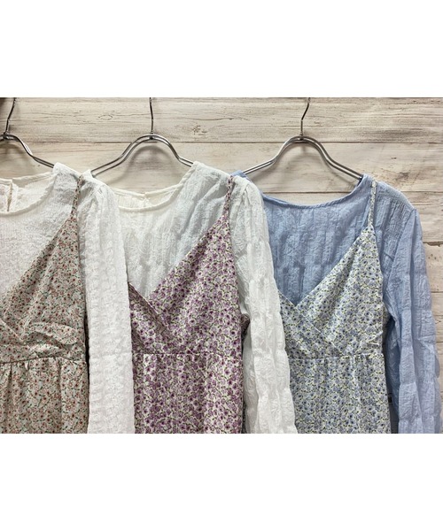 Jewelobe（ジュエローブ）の「花柄ティアードセットアップワンピース（ワンピース・レディース・パープル/ピンク/ブルー・FREE）」の10枚目の写真