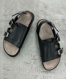 MAISON SPECIAL | 《ユニセックスアイテム》【SPECIAL SHOES FACTORY コラボ】東京産ダブルモンクストラップコルクドッキング厚底スムースレザースポーツサンダル 【MAISON SPECIAL/メゾンスペシャル】(サンダル)
