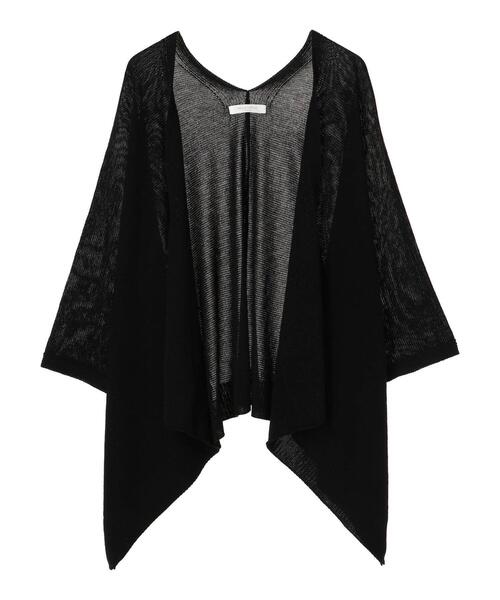 Green　Parks（グリーンパークス）の「ドルマンショートニットカーデ＊（カーディガン/ボレロ・レディース・ブラック/グレイッシュベージュ/カーキ・FREE）」の4枚目の写真