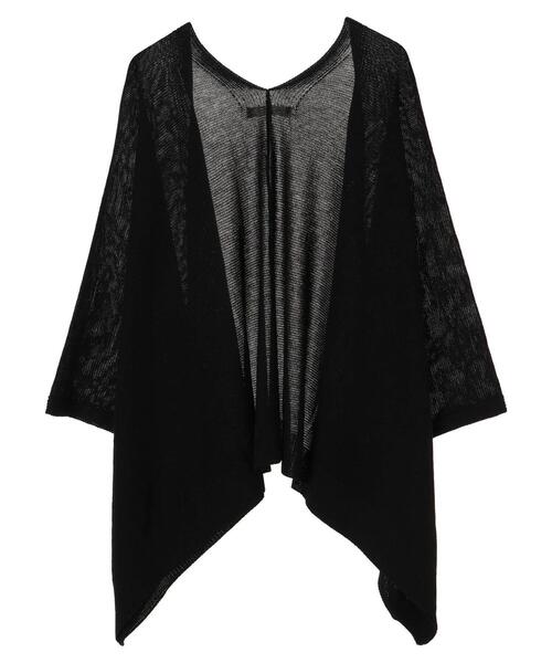 Green　Parks（グリーンパークス）の「ドルマンショートニットカーデ＊（カーディガン/ボレロ・レディース・ブラック/グレイッシュベージュ/カーキ・FREE）」の12枚目の写真