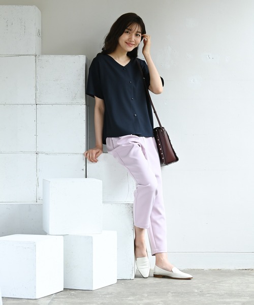 Rewde(ルゥデ)の「【スタイリストコラボ商品・TV着用】 リネンライクブラウス(1R13-05144)(シャツ/ブラウス・レディース・ベージュ/ネイビー/カーキ/オレンジ・M)」の21枚目の写真