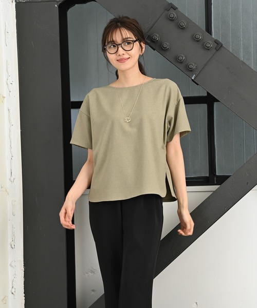 Rewde(ルゥデ)の「【スタイリストコラボ商品・TV着用】 リネンライクブラウス(1R13-05144)(シャツ/ブラウス・レディース・ベージュ/ネイビー/カーキ/オレンジ・M)」の8枚目の写真