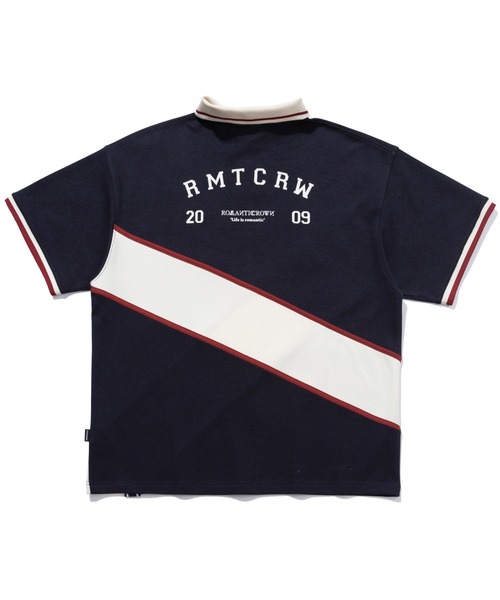 ROMANTIC CROWN（ロマンティッククラウン）の「【ROMANTIC CROWN】RMTC LOGO LINE POLO / ロマンティッククラウン RMTC ロゴ ライン ポロシャツ（ポロシャツ・メンズ・グレー/ネイビー/オートミール・X-LARGE/MEDIUM/LARGE/SMALL）」の7枚目の写真