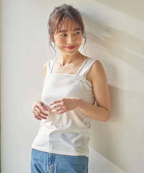 KOBE LETTUCE（コウベレタス）の「ブラ紐隠しペチコートインナータンクトップ（インナーウェア/肌着・レディース・ブラック/ベージュ/オフホワイト・S/M/L/XL）」の7枚目の写真