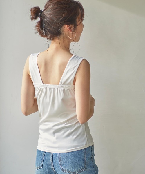 KOBE LETTUCE（コウベレタス）の「ブラ紐隠しペチコートインナータンクトップ（インナーウェア/肌着・レディース・ブラック/ベージュ/オフホワイト・S/M/L/XL）」の8枚目の写真