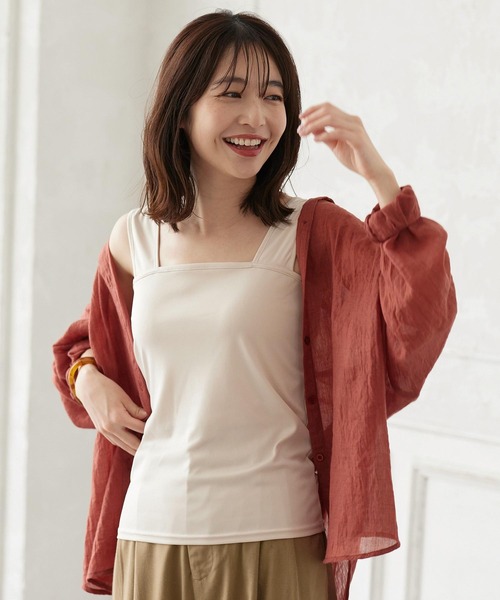 KOBE LETTUCE（コウベレタス）の「ブラ紐隠しペチコートインナータンクトップ（インナーウェア/肌着・レディース・ブラック/ベージュ/オフホワイト・S/M/L/XL）」の12枚目の写真