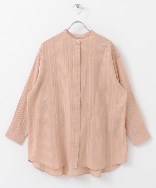 URBAN RESEARCH DOORS（アーバンリサーチドアーズ）の「ドビーバンドカラーシャツ（シャツ/ブラウス・レディース・ベージュ系その他/オフホワイト/ネイビー・ONE）」の7枚目の写真