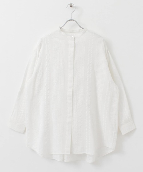 URBAN RESEARCH DOORS（アーバンリサーチドアーズ）の「ドビーバンドカラーシャツ（シャツ/ブラウス・レディース・ベージュ系その他/オフホワイト/ネイビー・ONE）」の17枚目の写真