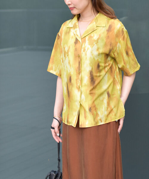 Ray BEAMS（レイビームス）の「Ray BEAMS / プリント オープンカラー シャツ（シャツ/ブラウス・レディース・ブルー系その他3/イエロー・ONE SIZE）」の19枚目の写真