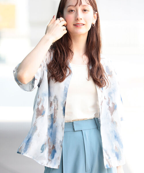 Ray BEAMS（レイビームス）の「Ray BEAMS / プリント オープンカラー シャツ（シャツ/ブラウス・レディース・ブルー系その他3/イエロー・ONE SIZE）」の7枚目の写真