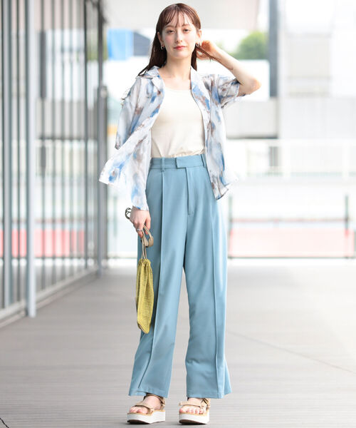 Ray BEAMS（レイビームス）の「Ray BEAMS / プリント オープンカラー シャツ（シャツ/ブラウス・レディース・ブルー系その他3/イエロー・ONE SIZE）」の9枚目の写真