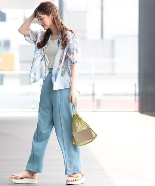 Ray BEAMS（レイビームス）の「Ray BEAMS / プリント オープンカラー シャツ（シャツ/ブラウス・レディース・ブルー系その他3/イエロー・ONE SIZE）」の11枚目の写真