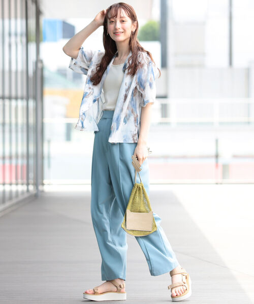 Ray BEAMS（レイビームス）の「Ray BEAMS / プリント オープンカラー シャツ（シャツ/ブラウス・レディース・ブルー系その他3/イエロー・ONE SIZE）」の12枚目の写真