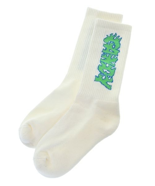 Candy Stripper（キャンディストリッパー）の「CANDY FIRE RIB ソックス（ソックス/靴下・レディース・ブラック/オフホワイト/ピンク/グリーン・FREE）」の2枚目の写真