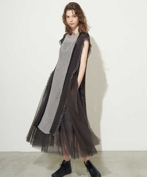 チュールキャミ付ニットジレワンピース ワンピース La Belle Etude ラベルエチュード のファッション通販 Zozotown