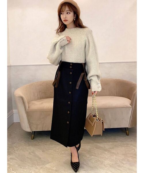 RESEXXY（リゼクシー）の「ショルダー合皮スカート（スカート・レディース・ブラック/アイボリー/その他1・FREE）」の16枚目の写真