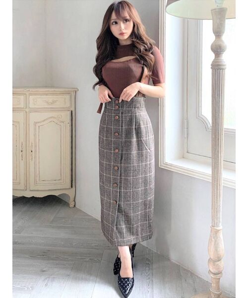 RESEXXY（リゼクシー）の「ショルダー合皮スカート（スカート・レディース・ブラック/アイボリー/その他1・FREE）」の9枚目の写真